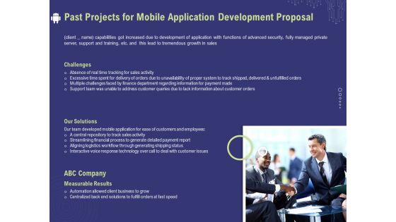 Develop Cellphone Apps Past Projects For Mobile Application Development Proposal Background PDF Develop Cellphone Apps Past Projects For Mobile Application Development Proposal Background PDF