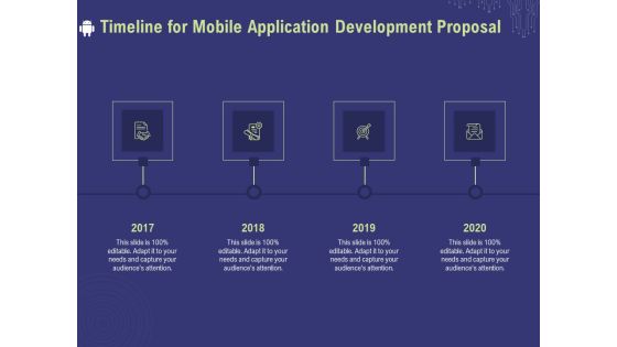 Develop Cellphone Apps Timeline For Mobile Application Development Proposal Ppt PowerPoint Presentation Outline Outfit PDF