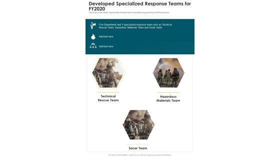 Developed Specialized Response Teams For FY2020 One Pager Documents Developed Specialized Response Teams For FY2020 One Pager Documents