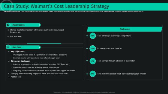 Developing And Achieving Sustainable Competitive Advantage Case Study Walmarts Cost Leadership Strategy Demonstration PDF Developing And Achieving Sustainable Competitive Advantage Case Study Walmarts Cost Leadership Strategy Demonstration PDF