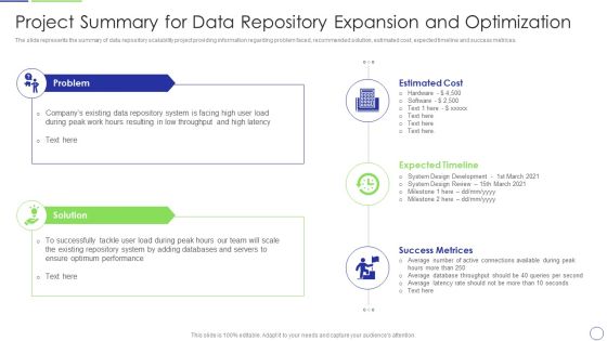 Developing Organization Primary Data Storage Action Plan Project Summary For Data Repository Expansion Rules PDF Developing Organization Primary Data Storage Action Plan Project Summary For Data Repository Expansion Rules PDF