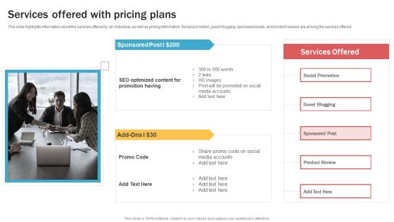 Developing Personal Brand On Social Media Channels Services Offered With Pricing Plans Download PDF Developing Personal Brand On Social Media Channels Services Offered With Pricing Plans Download PDF