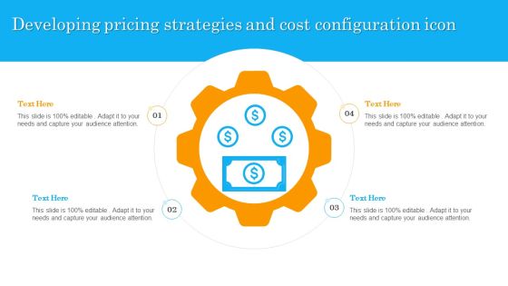 Developing Pricing Strategies And Cost Configuration Icon Portrait PDF