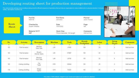 Developing Routing Sheet For Production Management Portrait PDF Developing Routing Sheet For Production Management Portrait PDF