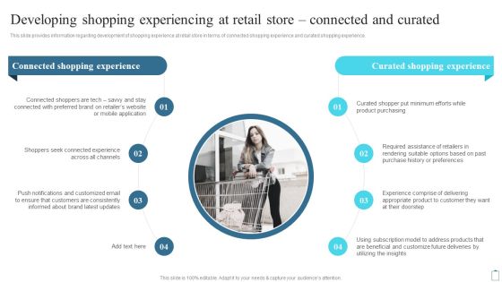 Developing Shopping Experiencing At Retail Store Connected And Curated Template PDF