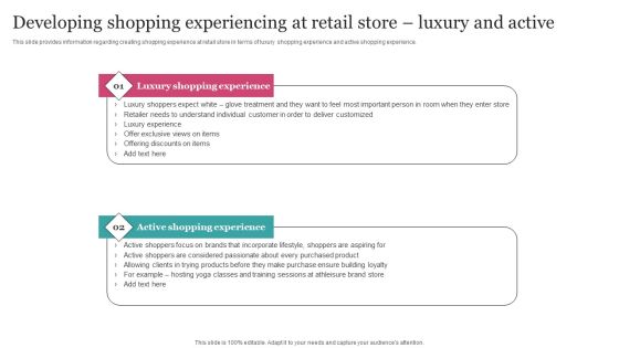 Developing Shopping Experiencing At Retail Store Luxury And Active Background PDF Developing Shopping Experiencing At Retail Store Luxury And Active Background PDF