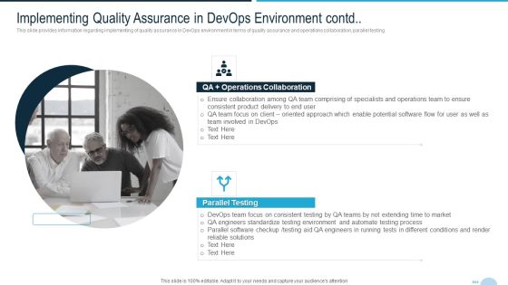 Development And Operations Quality Assurance And Validation IT Implementing Quality Contd Slides PDF Development And Operations Quality Assurance And Validation IT Implementing Quality Contd Slides PDF