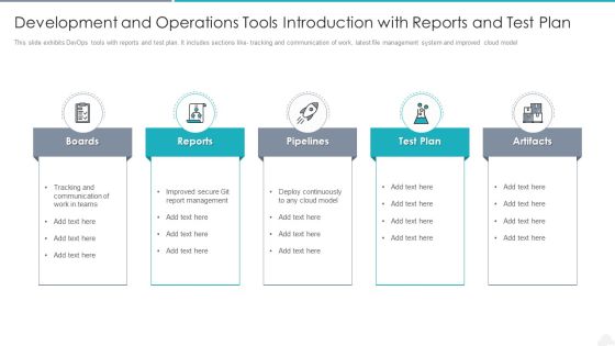 Development And Operations Tools Introduction With Reports And Test Plan Formats PDF Development And Operations Tools Introduction With Reports And Test Plan Formats PDF