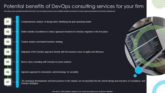 Devops Deployment And Transformation Services Advisory Potential Benefits Of Devops Consulting Services For Your Firm Clipart PDF Devops Deployment And Transformation Services Advisory Potential Benefits Of Devops Consulting Services For Your Firm Clipart PDF