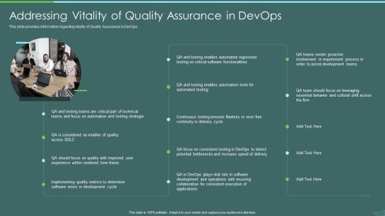 Devops Quality Assurance And Testing To Improve Speed And Quality IT Addressing Vitality Of Quality Assurance Sample PDF Devops Quality Assurance And Testing To Improve Speed And Quality IT Addressing Vitality Of Quality Assurance Sample PDF