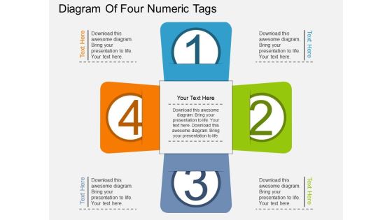 Diagram Of Four Numeric Tags Powerpoint Template