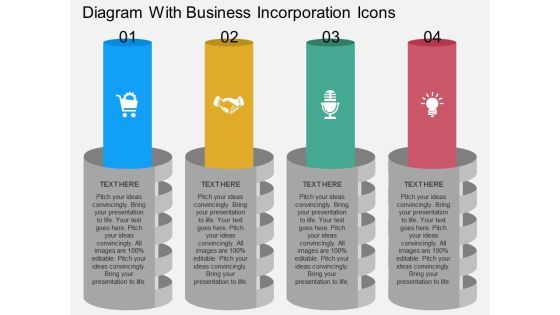 Diagram With Business Incorporation Icons Powerpoint Template Diagram With Business Incorporation Icons Powerpoint Template