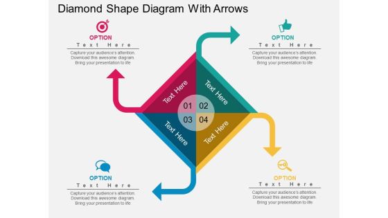 Diamond Shape Diagram With Arrows Powerpoint Template Diamond Shape Diagram With Arrows Powerpoint Template