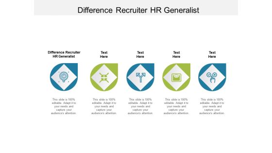 Difference Recruiter HR Generalist Ppt PowerPoint Presentation Pictures Designs Cpb Pdf