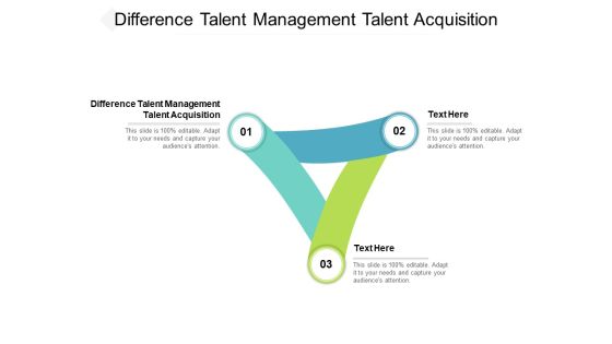 Difference Talent Management Talent Acquisition Ppt PowerPoint Presentation Icon Smartart Cpb