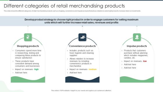 Different Categories Of Retail Merchandising Products Brochure PDF Different Categories Of Retail Merchandising Products Brochure PDF