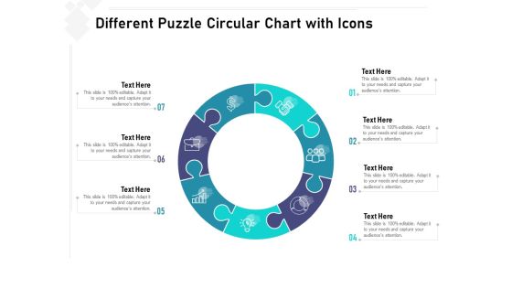 Different Puzzle Circular Chart With Icons Ppt PowerPoint Presentation Gallery Graphics PDF