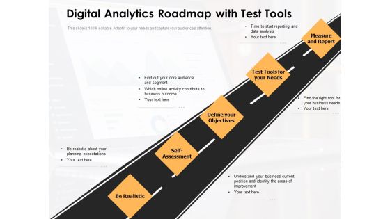 Digital Analytics Roadmap With Test Tools Ppt PowerPoint Presentation Gallery Graphics Download PDF Digital Analytics Roadmap With Test Tools Ppt PowerPoint Presentation Gallery Graphics Download PDF