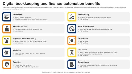 Digital Bookkeeping And Finance Automation Benefits Structure PDF