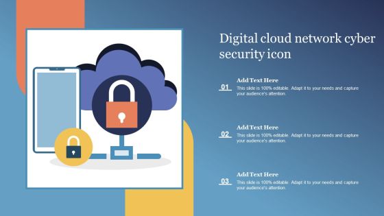 Digital Cloud Network Cyber Security Icon Clipart PDF