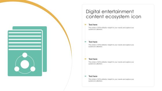 Digital Entertainment Content Ecosystem Icon Ppt Portfolio Portrait PDF