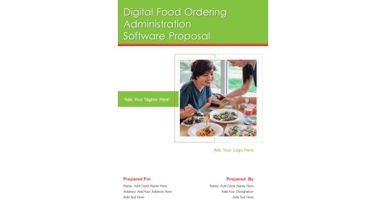 Digital Food Ordering Administration Software Proposal Example Document Report Doc Pdf Ppt