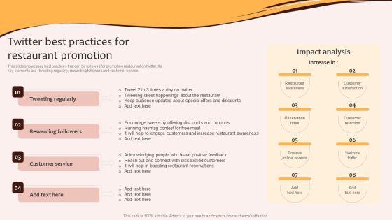 Digital Marketing Plan For Restaurant Business Twitter Best Practices For Restaurant Promotion Clipart PDF Digital Marketing Plan For Restaurant Business Twitter Best Practices For Restaurant Promotion Clipart PDF