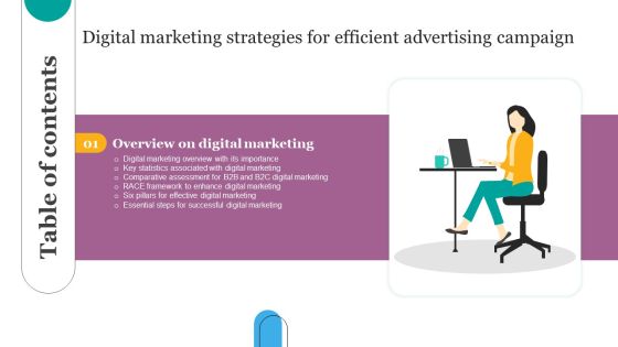 Digital Marketing Strategies For Efficient Advertising Campaign Table Of Contents Ppt Layouts Images PDF Digital Marketing Strategies For Efficient Advertising Campaign Table Of Contents Ppt Layouts Images PDF