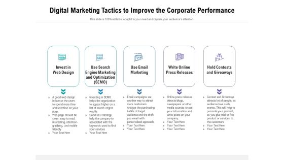 Digital Marketing Tactics To Improve The Corporate Performance Ppt PowerPoint Presentation File Templates PDF Digital Marketing Tactics To Improve The Corporate Performance Ppt PowerPoint Presentation File Templates PDF