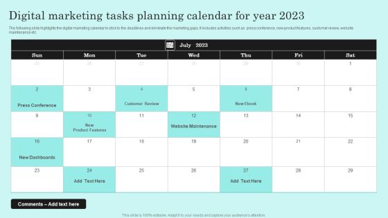 Digital Marketing Tasks Planning Calendar For Year 2023 Structure PDF Digital Marketing Tasks Planning Calendar For Year 2023 Structure PDF