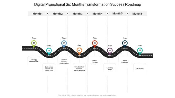 Digital Promotional Six Months Transformation Success Roadmap Template Digital Promotional Six Months Transformation Success Roadmap Template