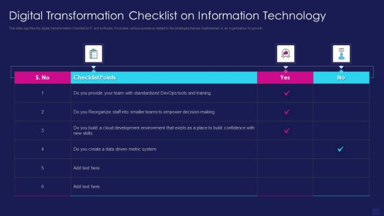 Digital Transformation Checklist On Information Technology Brochure PDF Digital Transformation Checklist On Information Technology Brochure PDF