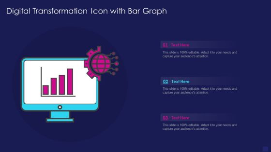 Digital Transformation Icon With Bar Graph Mockup PDF Digital Transformation Icon With Bar Graph Mockup PDF