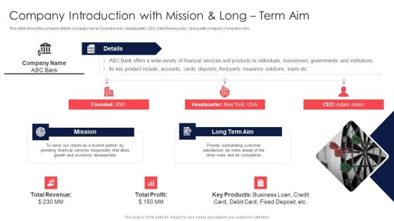 Digital Transformation Of Consumer Company Introduction With Mission And Long Term Aim Ideas PDF
