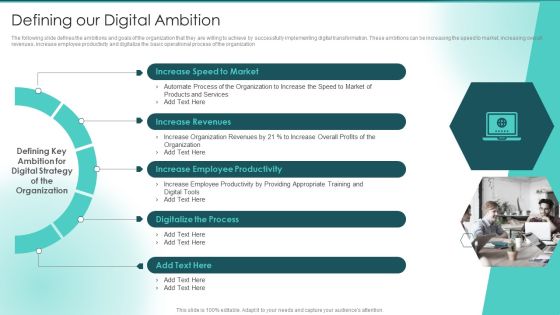 Digitalization Of Transportation Enterprise Defining Our Digital Ambition Icons PDF