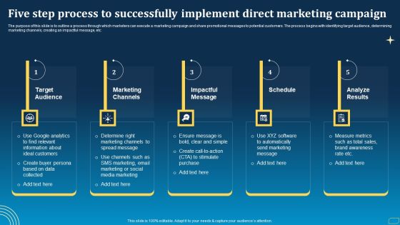 Direct Marketing Techniques To Enhance Business Presence Five Step Process To Successfully Implement Direct Inspiration PDF Direct Marketing Techniques To Enhance Business Presence Five Step Process To Successfully Implement Direct Inspiration PDF