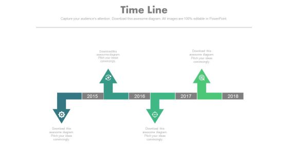 Directional Linear Timeline Diagram For Business Powerpoint Slides