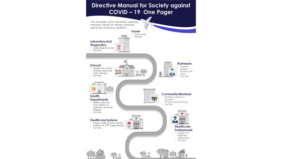 Directive Manual For Society Against COVID 19 One Pager PDF Document PPT Template Directive Manual For Society Against COVID 19 One Pager PDF Document PPT Template