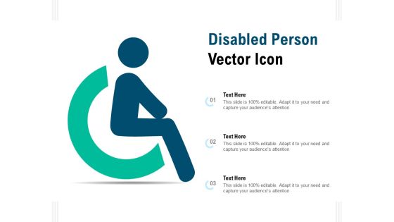 Disabled Person Vector Icon Ppt PowerPoint Presentation Infographics Graphics Pictures