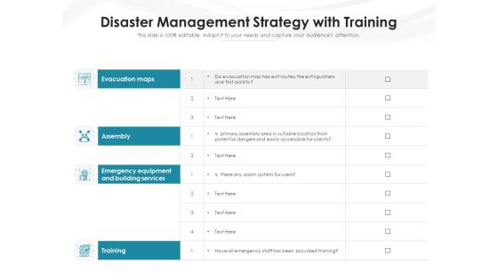 Disaster Management Strategy With Training Ppt PowerPoint Presentation File Structure PDF