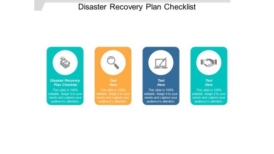 Disaster Recovery Plan Checklist Ppt PowerPoint Presentation Slides Smartart Cpb
