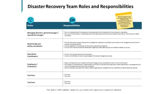 Disaster Recovery Team Roles And Responsibilities Ppt PowerPoint Presentation File Slide Portrait Disaster Recovery Team Roles And Responsibilities Ppt PowerPoint Presentation File Slide Portrait