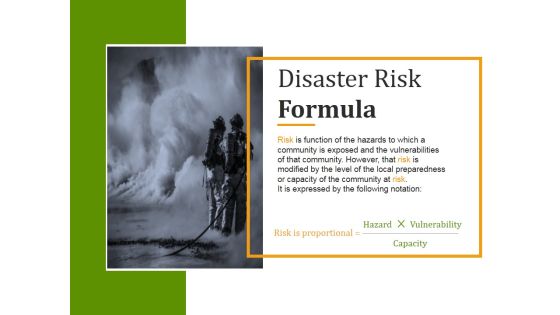 Disaster Risk Formula Ppt PowerPoint Presentation Introduction