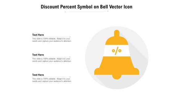 Discount Percent Symbol On Bell Vector Icon Ppt PowerPoint Presentation Infographic Template Samples PDF