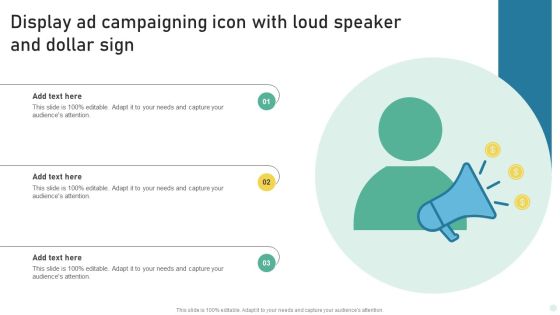 Display Ad Campaigning Icon With Loud Speaker And Dollar Sign Mockup PDF Display Ad Campaigning Icon With Loud Speaker And Dollar Sign Mockup PDF