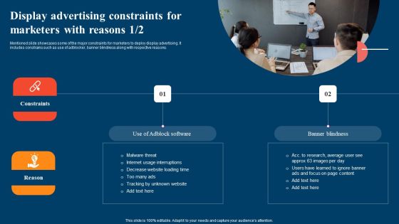 Display Advertising Constraints For Marketers With Reasons Ppt Layouts Clipart Images PDF Display Advertising Constraints For Marketers With Reasons Ppt Layouts Clipart Images PDF