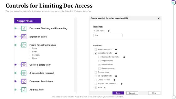 Docsend Capital Raising Pitch Deck Controls For Limiting Doc Access Themes PDF