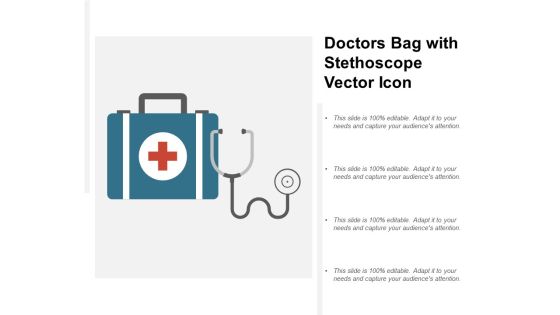 Doctors Bag With Stethoscope Vector Icon Ppt Powerpoint Presentation Pictures Visual Aids