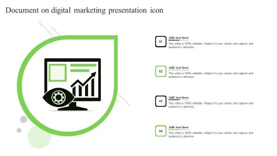 Document On Digital Marketing Presentation Icon Clipart PDF