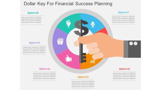 Dollar Key For Financial Success Planning Powerpoint Templates
